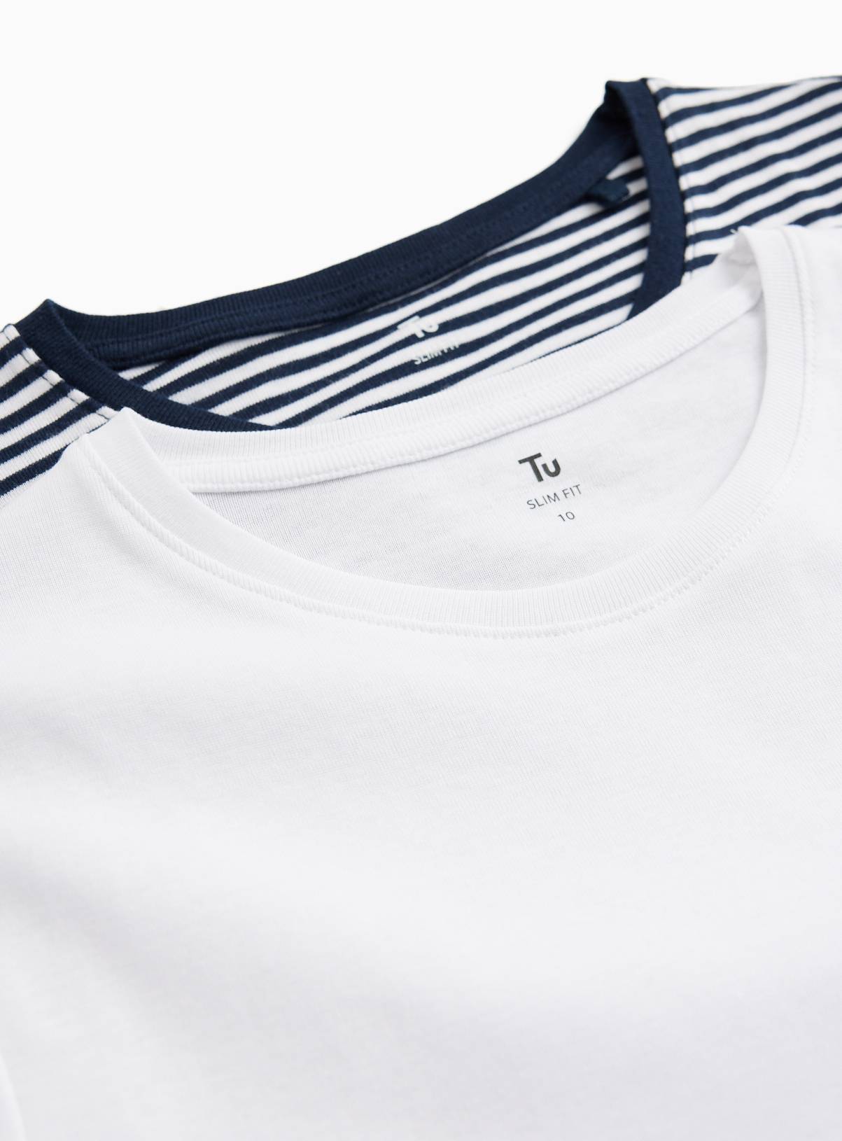 Striped Slim Fit T-Shirts 2 Pack 24 - Image 4